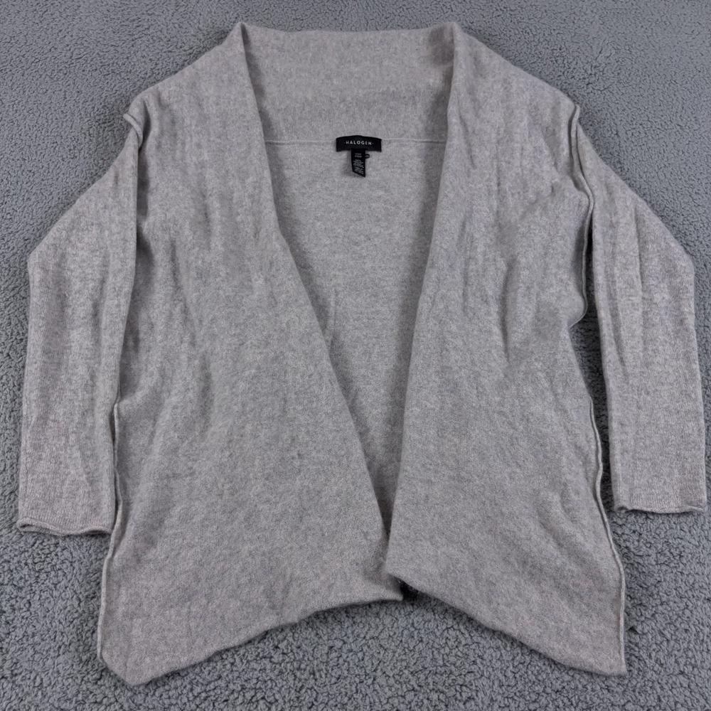 Halogen Sweater Womens One Size‎ Gray Cashmere Duster Open Cardigan Lightweight